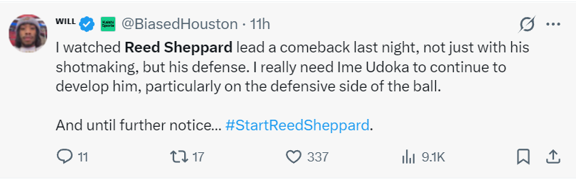 星空体育-火记纷纷增加谢泼德戏份!需提升持球突破 防守软肋可用体系隐藏